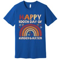 Happy 100th Day Of Kindergarten Rainbow 100 Days Teacher Cute Gift Premium T-Shirt