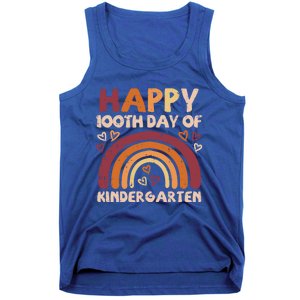 Happy 100th Day Of Kindergarten Rainbow 100 Days Teacher Cute Gift Tank Top