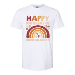 Happy 100th Day Of Kindergarten Rainbow 100 Days Teacher Cute Gift Softstyle CVC T-Shirt