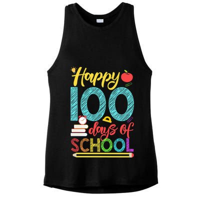 Happy 100 Days Of School For Teacher Or Child Ladies PosiCharge Tri-Blend Wicking Tank