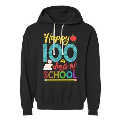 Happy 100 Days Of School For Teacher Or Child Garment-Dyed Fleece Hoodie