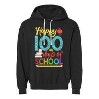 Happy 100 Days Of School For Teacher Or Child Garment-Dyed Fleece Hoodie
