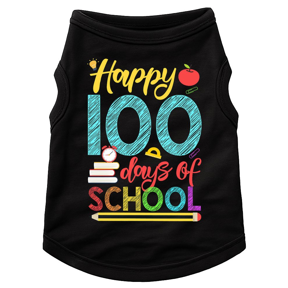 Happy 100 Days Of School For Teacher Or Child Doggie Tank