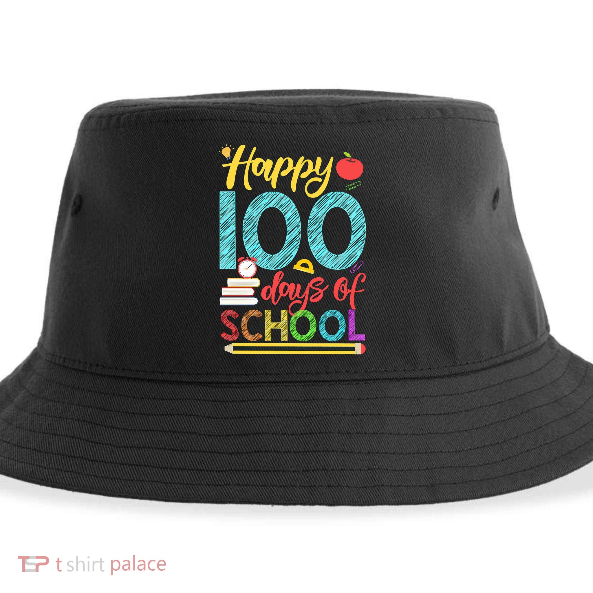 Happy 100 Days Of School For Teacher Or Child Sustainable Bucket Hat