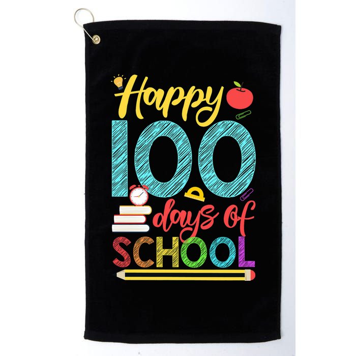 Happy 100 Days Of School For Teacher Or Child Golf Towel