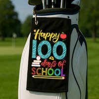 Happy 100 Days Of School For Teacher Or Child Golf Towel