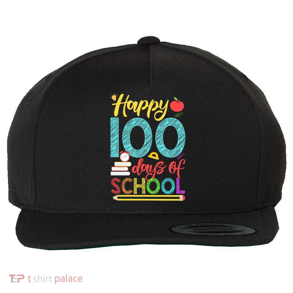 Happy 100 Days Of School For Teacher Or Child Wool Snapback Cap