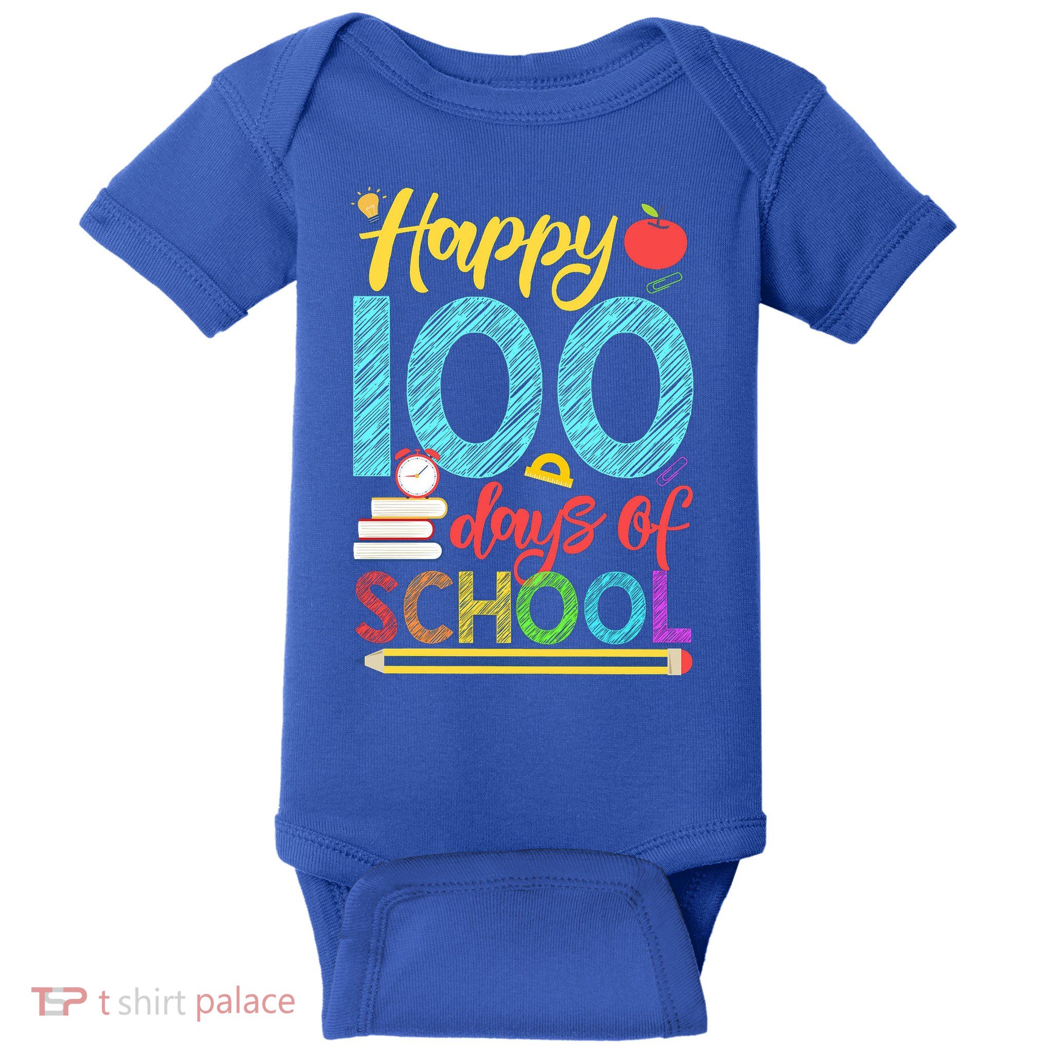 Happy 100 Days Of School For Teacher Or Child Baby Bodysuit