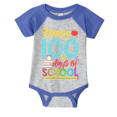 Happy 100 Days Of School For Teacher Or Child Infant Baby Jersey Bodysuit