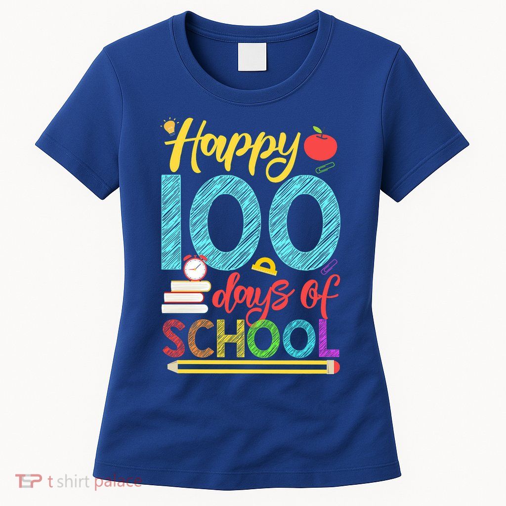 Happy 100 Days Of School For Teacher Or Child Womens T-Shirt