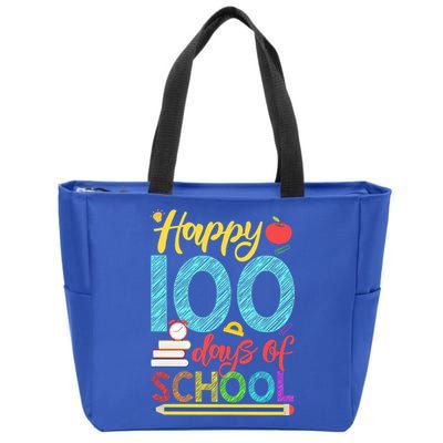 Happy 100 Days Of School For Teacher Or Child Zip Tote Bag