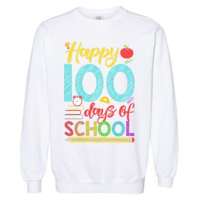 Happy 100 Days Of School For Teacher Or Child Garment-Dyed Sweatshirt