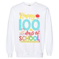 Happy 100 Days Of School For Teacher Or Child Garment-Dyed Sweatshirt