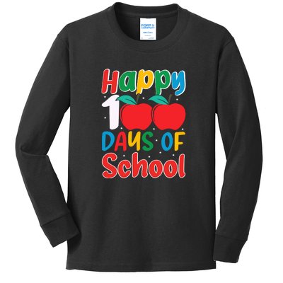 Happy 100th Day of School  for Teacher or Child Kids Long Sleeve Shirt