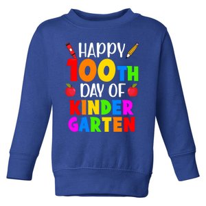 Happy 100th Day Of Kindergarten Teacher 100 Days Smarter Gift Toddler Sweatshirt