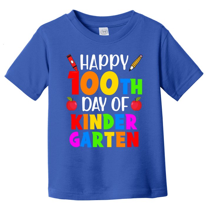 Happy 100th Day Of Kindergarten Teacher 100 Days Smarter Gift Toddler T-Shirt