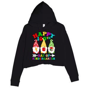 Happy 100th Day Of Kindergarten Gnome Teachers Students Meaningful Gift Crop Fleece Hoodie