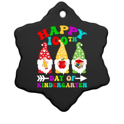 Happy 100th Day Of Kindergarten Gnome Teachers Students Meaningful Gift Ceramic Star Ornament