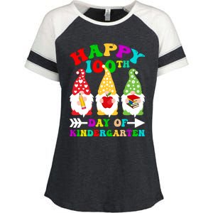 Happy 100th Day Of Kindergarten Gnome Teachers Students Meaningful Gift Enza Ladies Jersey Colorblock Tee