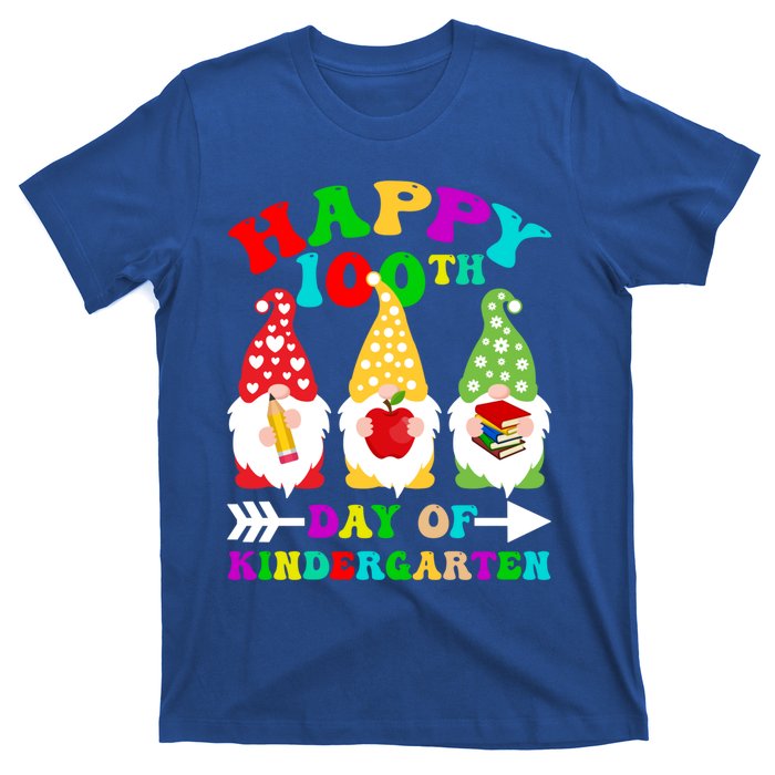 Happy 100th Day Of Kindergarten Gnome Teachers Students Meaningful Gift T-Shirt