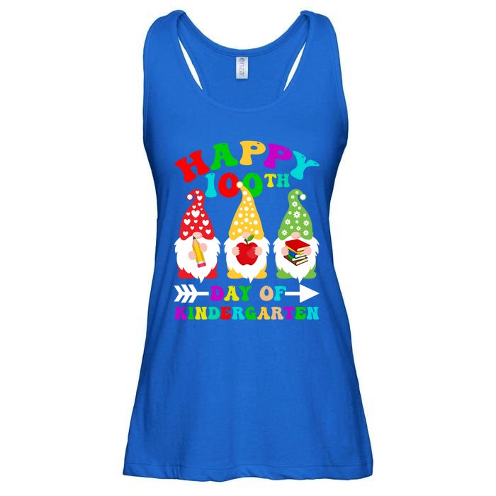 Happy 100th Day Of Kindergarten Gnome Teachers Students Meaningful Gift Ladies Essential Flowy Tank