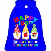 Happy 100th Day Of Kindergarten Gnome Teachers Students Meaningful Gift Ceramic Bell Ornament