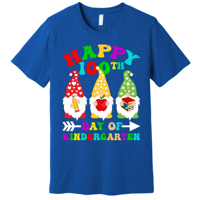 Happy 100th Day Of Kindergarten Gnome Teachers Students Meaningful Gift Premium T-Shirt