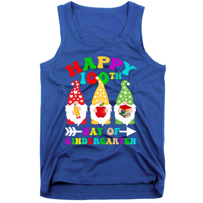 Happy 100th Day Of Kindergarten Gnome Teachers Students Meaningful Gift Tank Top