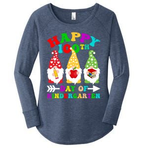 Happy 100th Day Of Kindergarten Gnome Teachers Students Meaningful Gift Women's Perfect Tri Tunic Long Sleeve Shirt