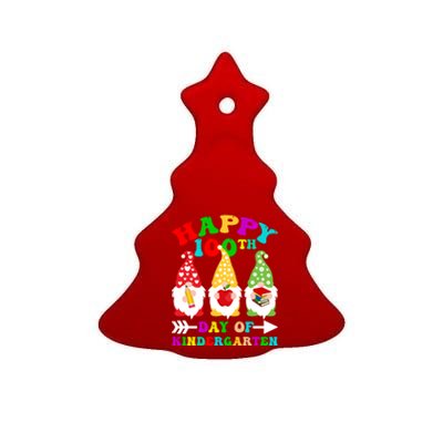 Happy 100th Day Of Kindergarten Gnome Teachers Students Meaningful Gift Ceramic Tree Ornament