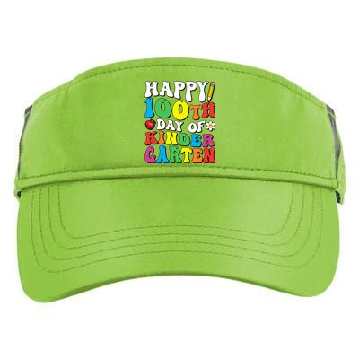 Happy 100th Day Of Kindergarten Teacher 100 Days Groovy Gift Adult Drive Performance Visor