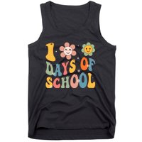 Happy 100th Day Of School Groovy 100 Days Of School Teacher Tank Top