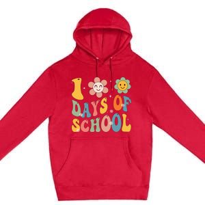 Happy 100th Day Of School Groovy 100 Days Of School Teacher Premium Pullover Hoodie