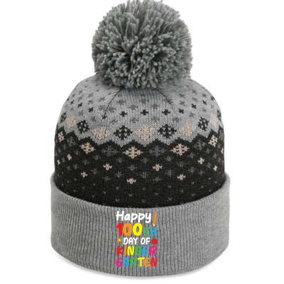 Happy 100th Day Of Kindergarten Teacher Or Student Cool Gift The Baniff Cuffed Pom Beanie