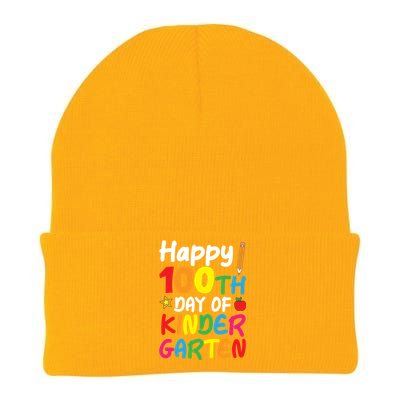 Happy 100th Day Of Kindergarten Teacher Or Student Cool Gift Knit Cap Winter Beanie