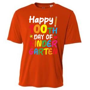 Happy 100th Day Of Kindergarten Teacher Or Student Cool Gift Cooling Performance Crew T-Shirt