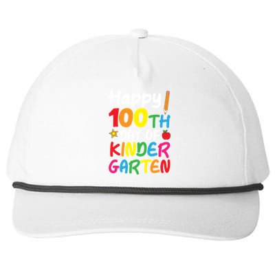 Happy 100th Day Of Kindergarten Teacher Or Student Cool Gift Snapback Five-Panel Rope Hat