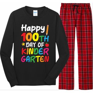 Happy 100th Day Of Kindergarten Teacher Or Student Cool Gift Long Sleeve Pajama Set