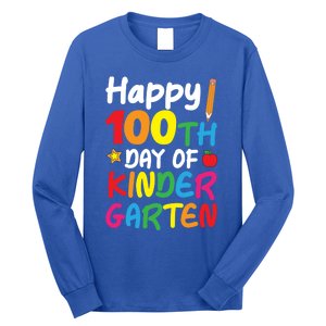 Happy 100th Day Of Kindergarten Teacher Or Student Cool Gift Long Sleeve Shirt