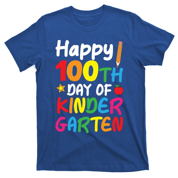 Happy 100th Day Of Kindergarten Teacher Or Student Cool Gift T-Shirt