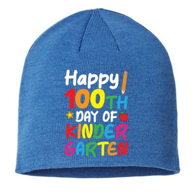 Happy 100th Day Of Kindergarten Teacher Or Student Cool Gift Sustainable Beanie