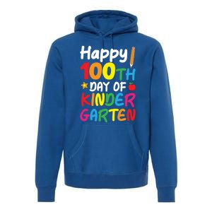 Happy 100th Day Of Kindergarten Teacher Or Student Cool Gift Premium Hoodie