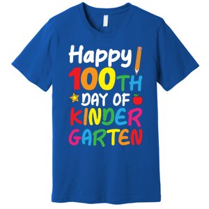 Happy 100th Day Of Kindergarten Teacher Or Student Cool Gift Premium T-Shirt