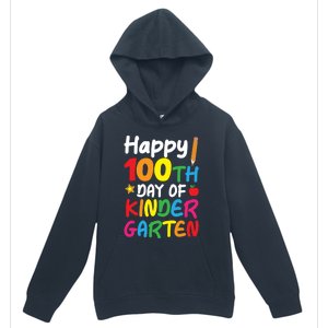 Happy 100th Day Of Kindergarten Teacher Or Student Cool Gift Urban Pullover Hoodie