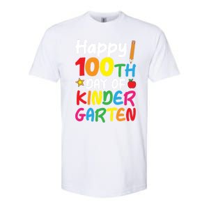 Happy 100th Day Of Kindergarten Teacher Or Student Cool Gift Softstyle CVC T-Shirt