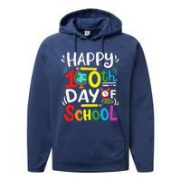 Happy 100th Day Of School 100 Days Of School Teacher Student Performance Fleece Hoodie