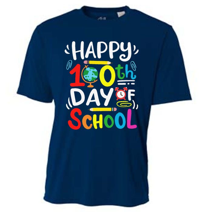 Happy 100th Day Of School 100 Days Of School Teacher Student Cooling Performance Crew T-Shirt