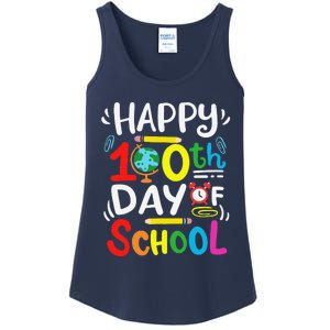 Happy 100th Day Of School 100 Days Of School Teacher Student Ladies Essential Tank