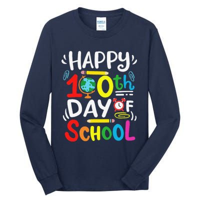 Happy 100th Day Of School 100 Days Of School Teacher Student Tall Long Sleeve T-Shirt