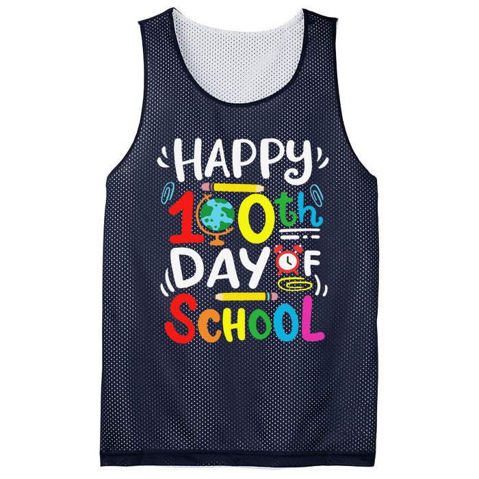 Happy 100th Day Of School 100 Days Of School Teacher Student Mesh Reversible Basketball Jersey Tank